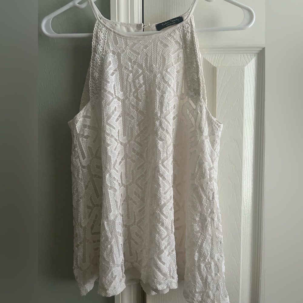 White Lace Sleeveless Top